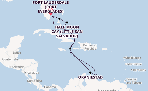 Caribbean from Fort Lauderdale (Port Everglades), Florida with the Oosterdam