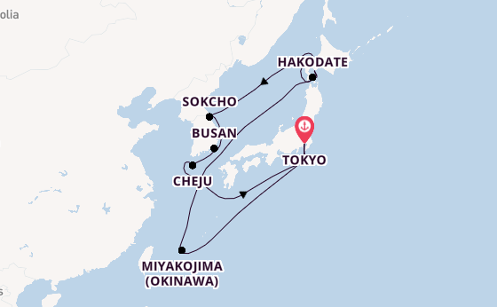 East Asia from Tokyo, Japan with the Seabourn Encore