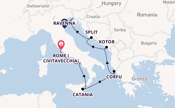Mediterranean from Rome (Civitavecchia), Italy with the Norwegian Sun