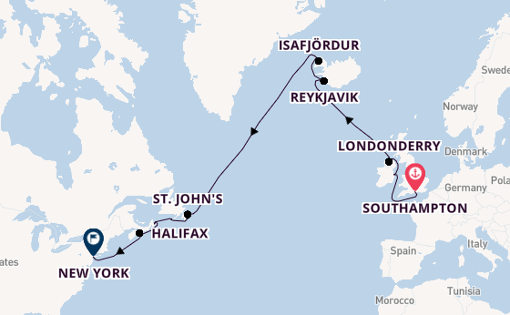 Transatlantic from Southampton, England with the Sirena