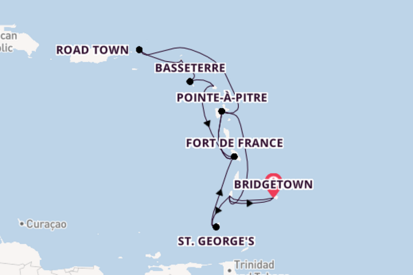 Southern Caribbean from Bridgetown, Barbados with the MSC Virtuosa