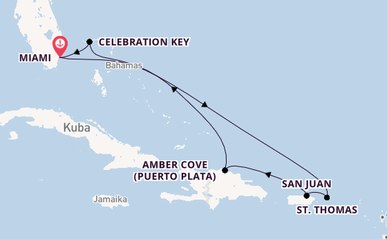 Karibik ab Miami auf der Carnival Celebration