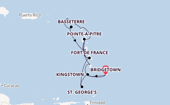 Zuidelijke Caraïben vanaf Bridgetown, Barbados met de MSC World Europa