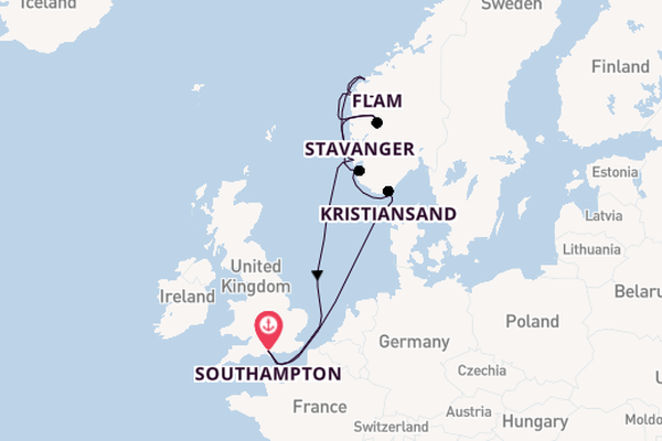 Norway from Southampton, England with the Celebrity Apex
