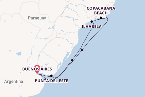 Zuid-Amerika vanaf Buenos Aires, Argentinië met de MSC Splendida