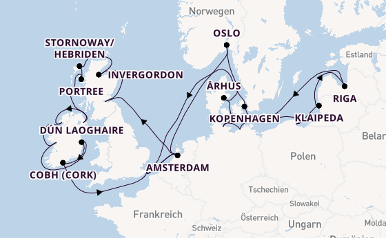 Britische Inseln ab London/Dover, Großbritannien auf der Nieuw Statendam