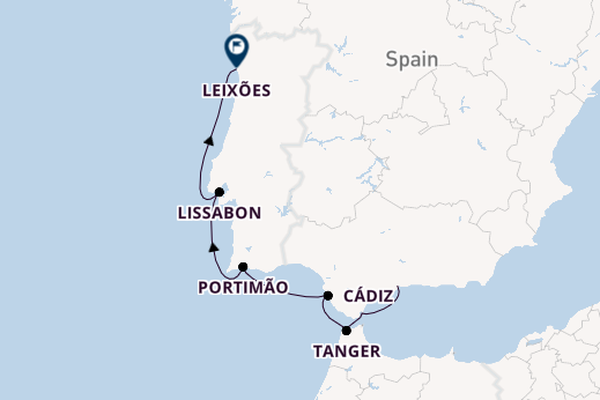 Westelijke Middellandse Zee vanaf Málaga, Spanje met de Le Laperouse