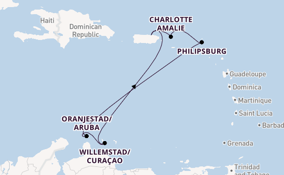 Caribbean from San Juan, Puerto Rico with the Vision of the Seas
