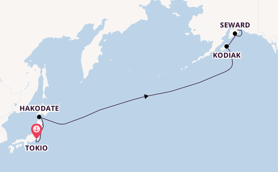 Transpazifik ab Tokio, Japan auf der Azamara Pursuit