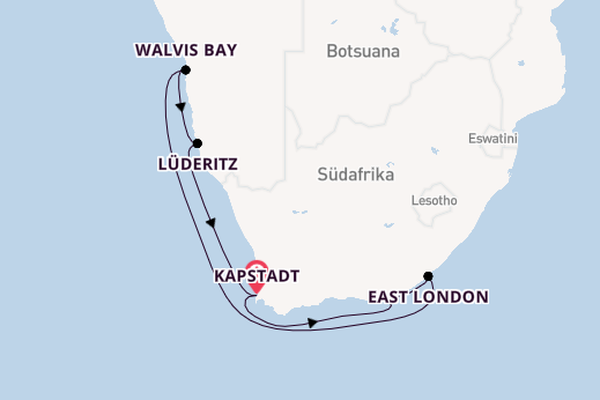 Südliches Afrika ab Kapstadt, Südafrika auf AIDAblu
