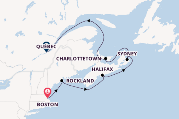 Ervaar Boston, Charlottetown en Québec