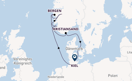 Norwegen ab Hamburg, Deutschland auf AIDAperla