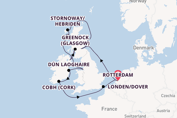 Britse Eilanden vanaf Rotterdam, Nederland met de Nieuw Statendam