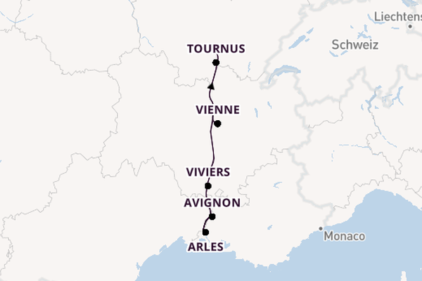 Rhône ab Lyon, Frankreich auf der Annabelle
