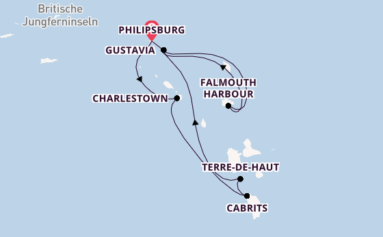 Südliche Karibik ab Philipsburg, St. Maarten auf der Star Flyer