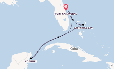 Karibik ab Port Canaveral, USA auf der Disney Fantasy