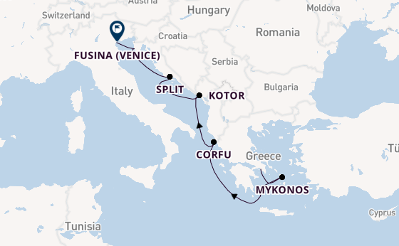 Eastern Mediterranean from Piraeus (Athens), Greece with the EXPLORA I