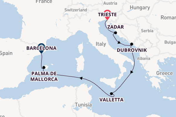 Mediterranean from Trieste, Italy with the Queen Victoria