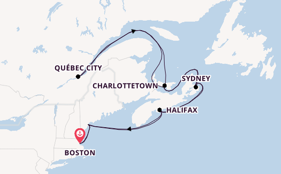 East Coast USA from Boston, Massachusetts, USA with the Zuiderdam