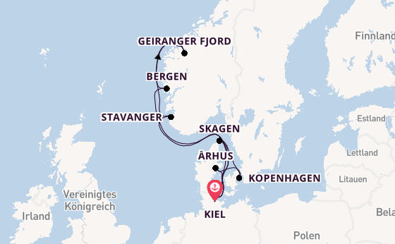 Norwegen ab Kiel, Deutschland auf AIDAnova