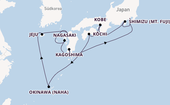 Japan ab Yokohama (Tokio), Japan auf der Celebrity Solstice