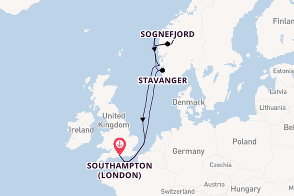 British Isles from Southampton, England with the Queen Anne