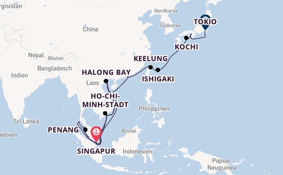 Südostasien ab Singapur, Singapur auf der Diamond Princess
