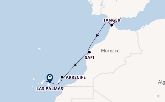 Canarische Eilanden vanaf Málaga, Spanje met de Star Flyer