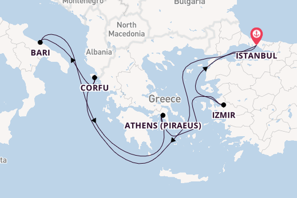 Mediterranean Sea from Istanbul, Turkey with the MSC Sinfonia