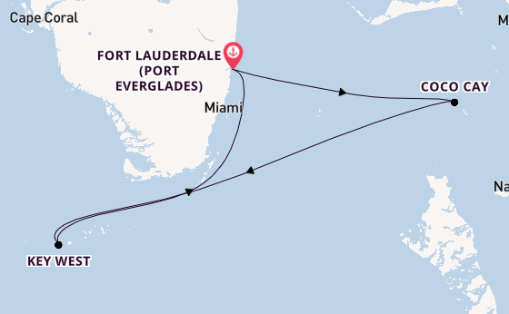 Karibik ab Fort Lauderdale (Port Everglades), USA auf der Jewel of the Seas