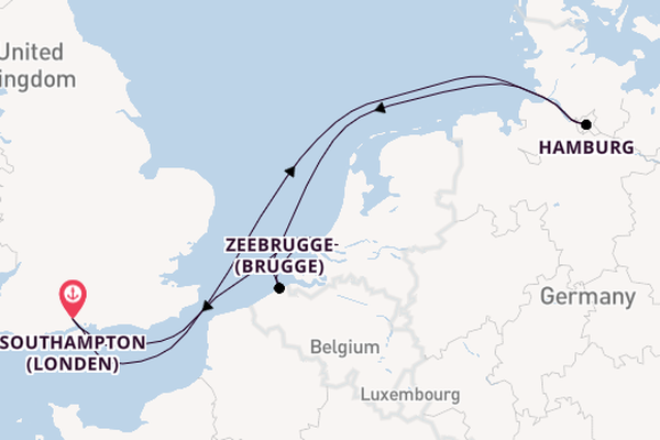 Engeland vanaf Southampton (Londen), Engeland met de MSC Preziosa