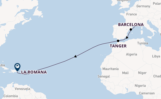 Westelijke Middellandse Zee vanaf Livorno (Florence), Italië met de MSC Opera