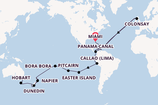 World Cruise from Miami, Florida with the Azamara Onward