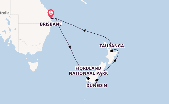 Australië en Nieuw-Zeeland vanaf Brisbane, Australië met de Grand Princess