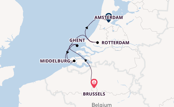 Western Europe from Brussels, Belgium with the Avalon Tranquility II 
