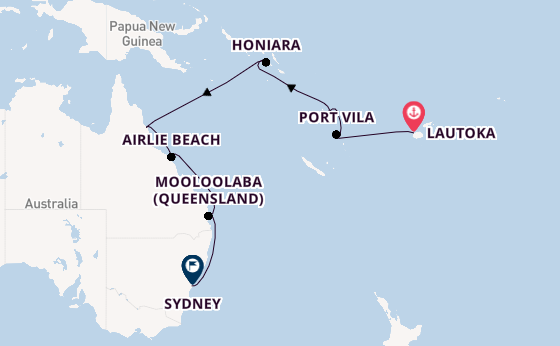 Zuidelijke Stille Oceaan vanaf Lautoka, Fiji met de Seven Seas Navigator