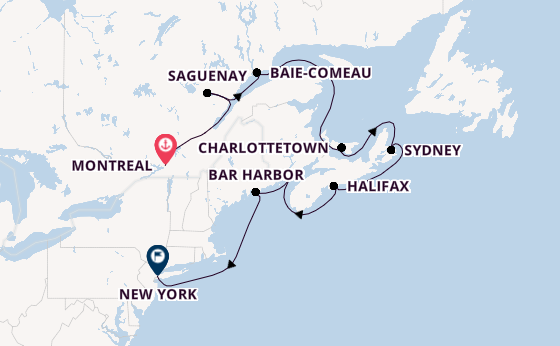 East Coast of America from Montreal, Canada with the Seven Seas Splendor
