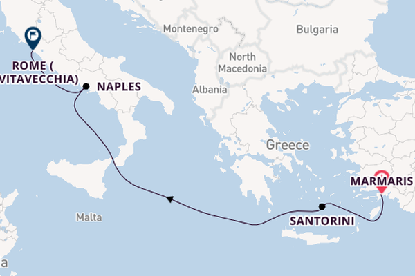Mediterranean Sea from Marmaris, Turkey with the MSC Divina