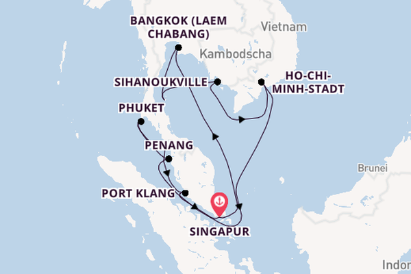 Südostasien ab Singapur, Singapur auf der Sapphire Princess