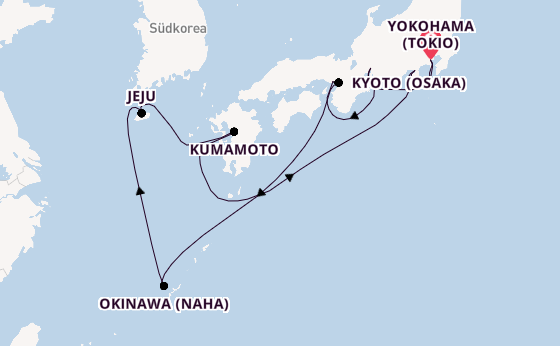 Japan ab Yokohama (Tokio), Japan auf der Celebrity Solstice