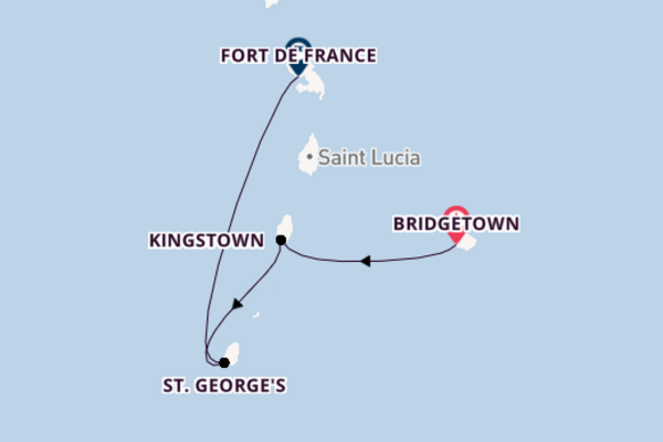 5 day journey from Bridgetown to Fort de France