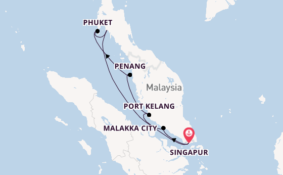 Südostasien ab Singapur, Singapur auf der Explora III