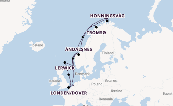 Noorwegen vanaf Rotterdam, Nederland met de Nieuw Statendam
