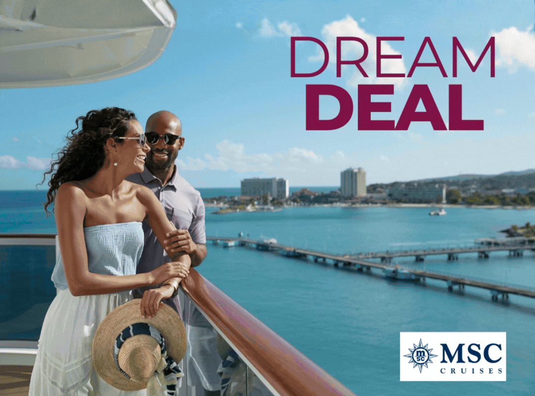 DreamDeal Gif mit Paar an Bord von MSC, Panamakanal und Miami