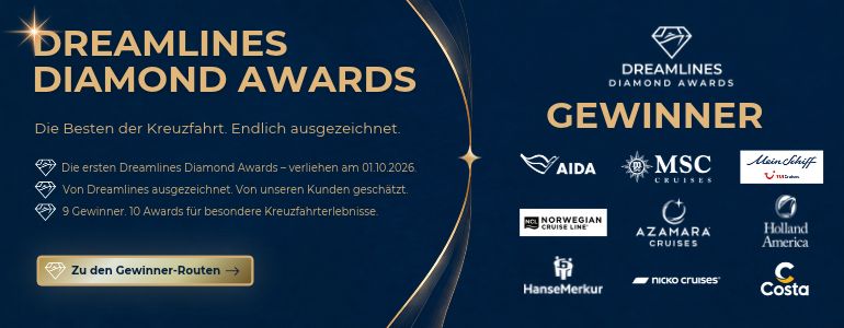 Dreamlines Diamond Award Layout mit Text und Logo