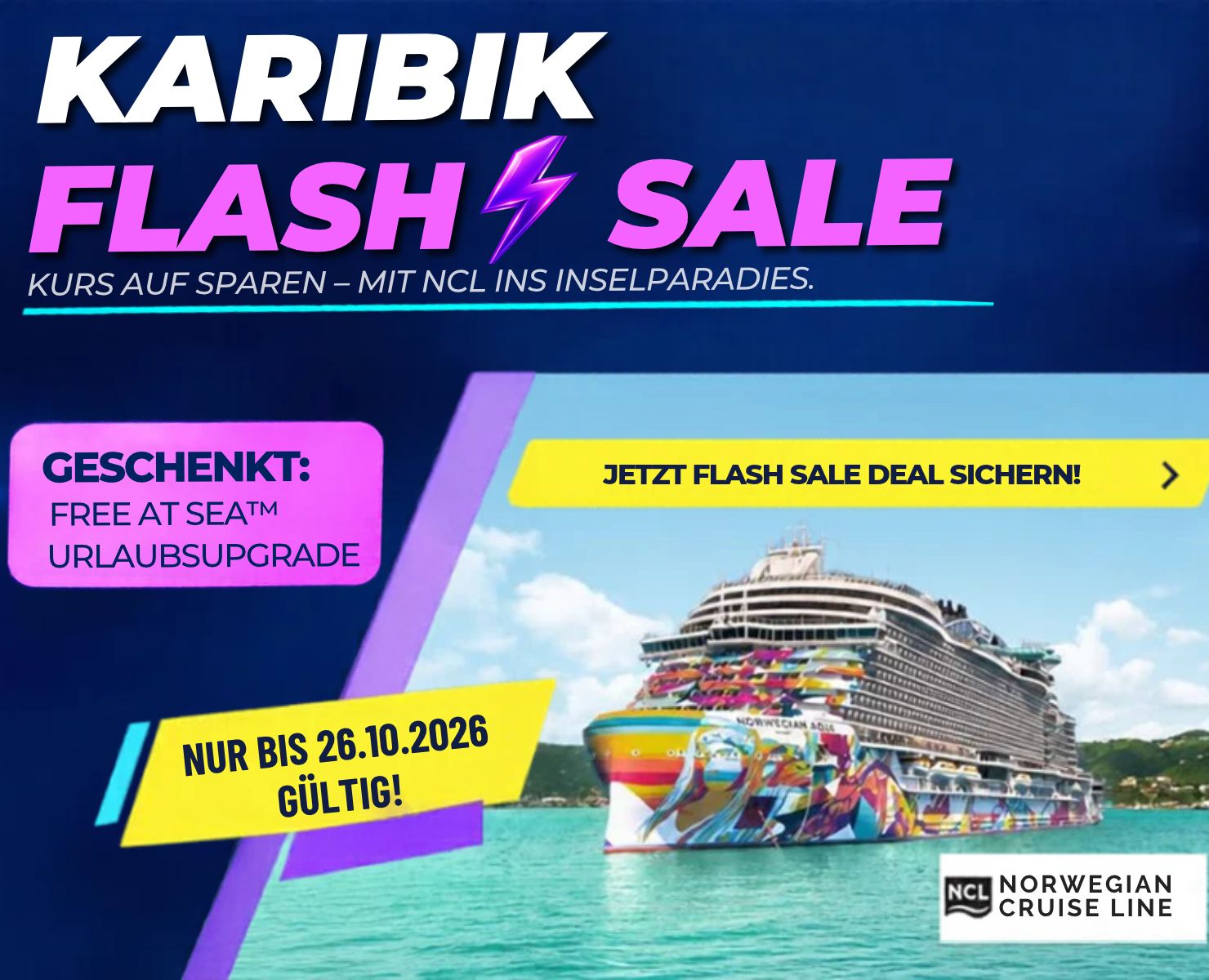 Norwegian Cruise Line trifft Flash Sale trifft Karibik: