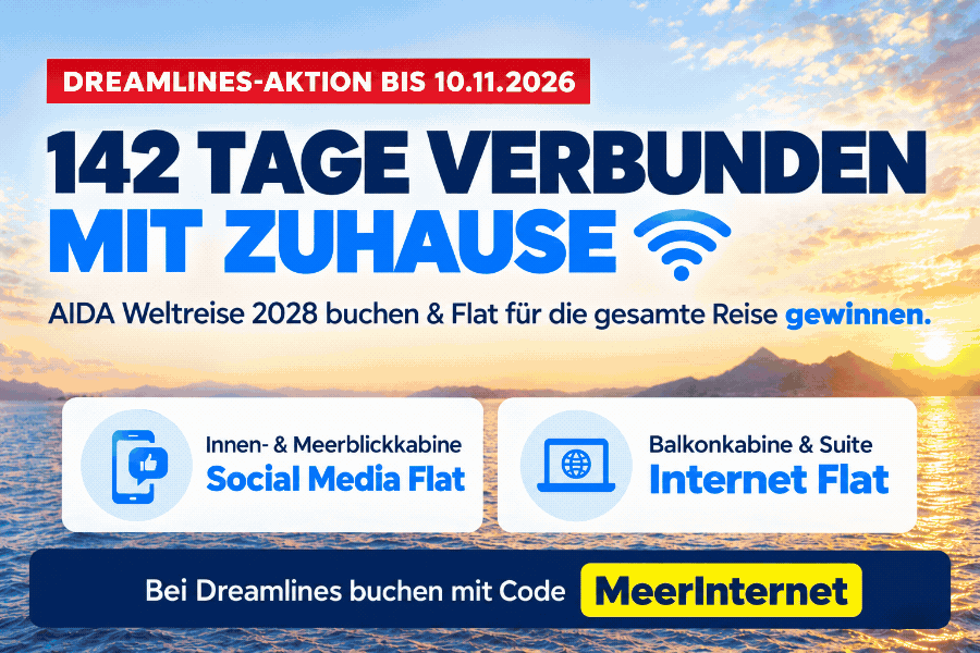 AIDA WELTREISE 2028 · AIDAMAR Mehr Meer bei Dreamlines