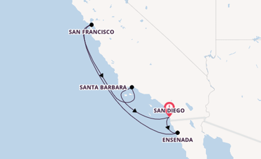 Amerikaanse Westkust vanaf San Diego, Verenigde Staten met de Koningsdam