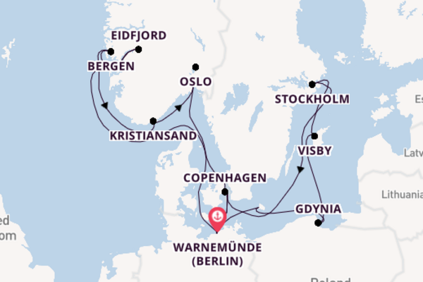 15 day cruise with the MSC Poesia to Warnemünde (Berlin)