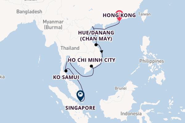 South East Asia from Hong Kong, China with the Norwegian Jade